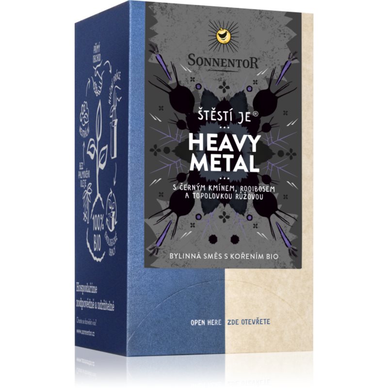 SONNENTOR Štěstí je® Heavy Metal BIO bylinný čaj 18x1.5 g