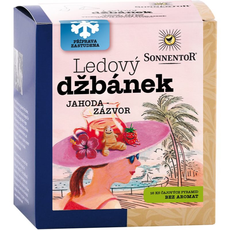 SONNENTOR Ledový džbánek jahoda - zázvor ľadový čaj v BIO kvalite 44.8 g