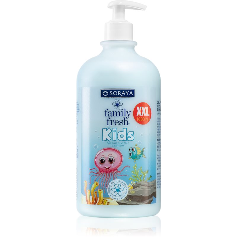 Soraya Family Fresh dušo želė ir šampūnas „du viename“ vaikams su avižų ekstraktu 1000 ml