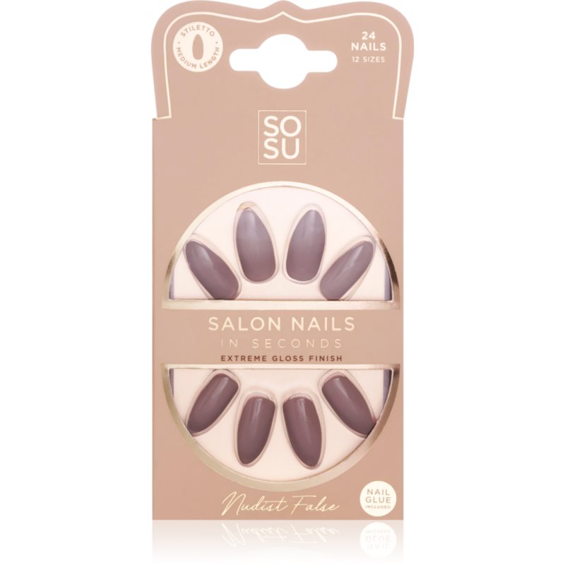 SOSU Cosmetics Salon Nails umělé nehty odstín Nudist 24 ks