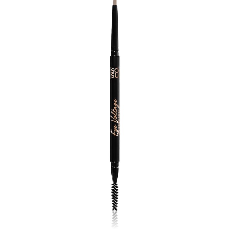 SOSU Cosmetics Eye Voltage олівець для брів з пензликом 2 в 1 відтінок Medium Warm 0,1 гр