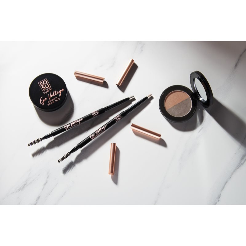 SOSU Cosmetics Eye Voltage Crayon Sourcils Précision Avec Brosse 2 En 1 Teinte Medium Warm 0,1 G