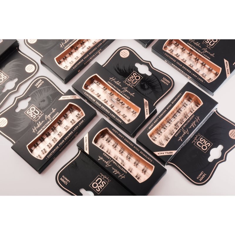 SOSU Cosmetics Hidden Agenda Undetectable Lashes Faux-cils Individuels Sans Nœud 14 Mm