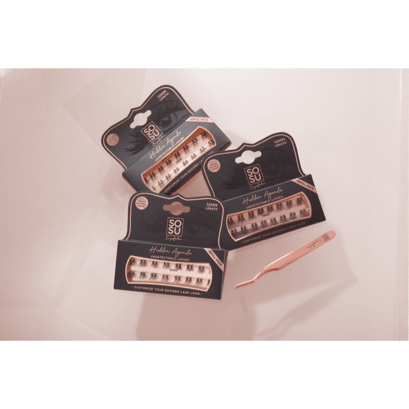 SOSU Cosmetics Hidden Agenda Undetectable Lashes Faux-cils Individuels Sans Nœud 14 Mm