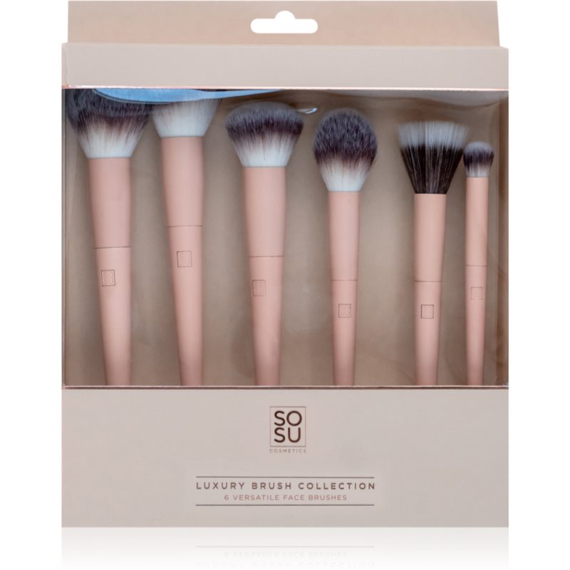 SOSU Cosmetics Luxury Brush Face Collection набір щіточок для макіяжу для обличчя 6 кс