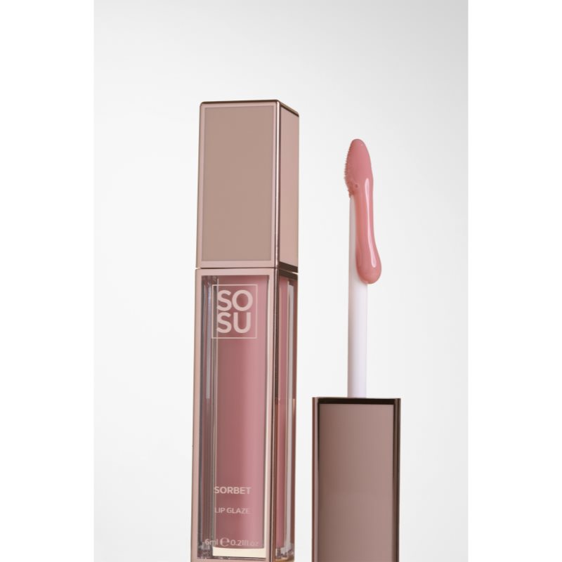 SOSU Cosmetics Satin Lip Glaze Brillant à Lèvres Hydratant Teinte Sorbet 6 Ml