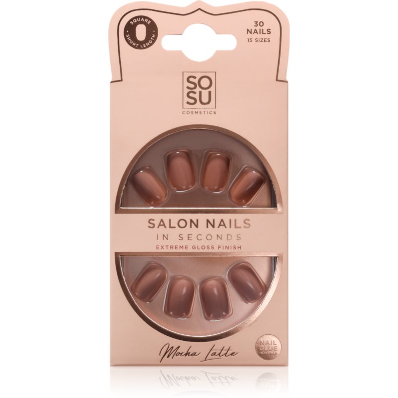 SOSU Cosmetics Salon Nails umělé nehty odstín Mocha Latte 30 ks