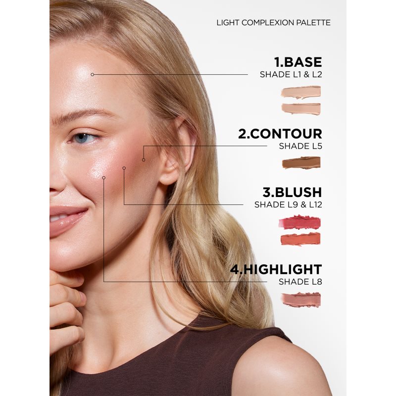 SOSU Cosmetics Complete Canvas Complexion Palette multifunkční paleta na obličej odstín Light 26.4 g (obrázek 3)