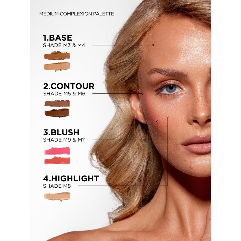 SOSU Cosmetics Complete Canvas Complexion Palette multifunkční paleta na obličej odstín Medium 26.4 g (obrázek 3)