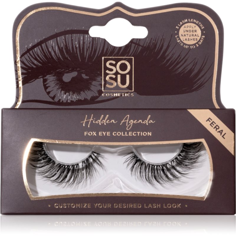 SOSU Cosmetics Hidden Agenda Fox Eye Collection umělé řasy odstín Feral 1 ks