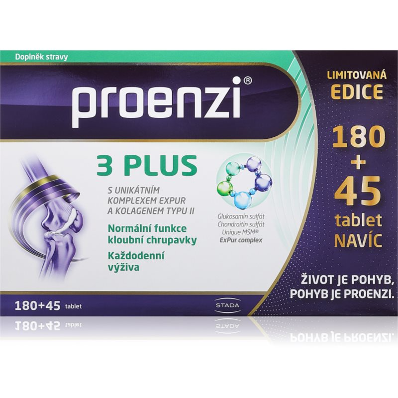 PROENZI 3 Plus tablety na výživu kĺbov a chrupaviek 225 tbl
