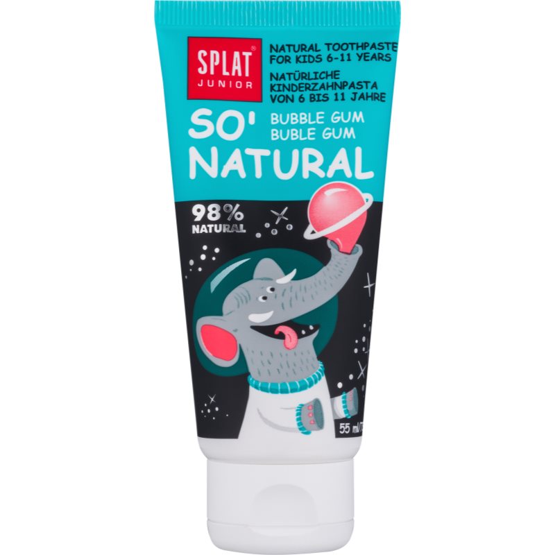 Splat Junior So' Natural dantų pasta 6–11 m. vaikams kvapas Bubble Gum 55 ml