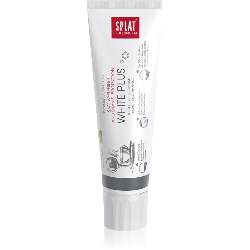 Splat Professional White Plus bioaktívna zubná pasta pre šetrné bielenie a ochranu zubnej skloviny 100 ml