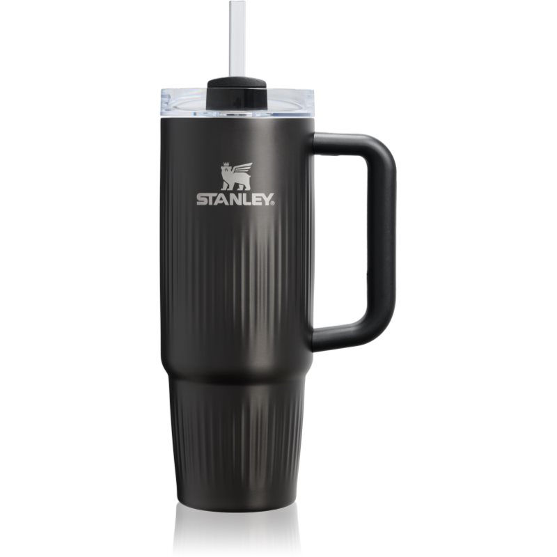 Stanley Quencher H2.O FlowState™ Fluted Tumbler Edelstahlbecher mit Trinkhalm medium Black PVD 890 ml