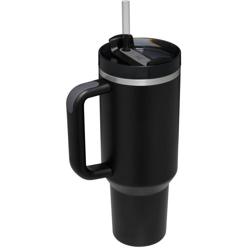 Stanley Quencher H2.O FlowState™ Tumbler Gobelet En Acier Inoxydable Avec Paille Black Tonal 1180 Ml