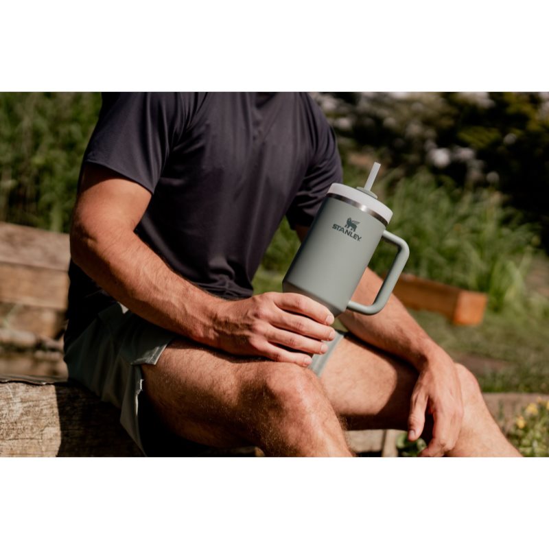 Stanley Quencher H2.O FlowState™ Tumbler Gobelet En Acier Inoxydable Avec Paille Shale 1180 Ml