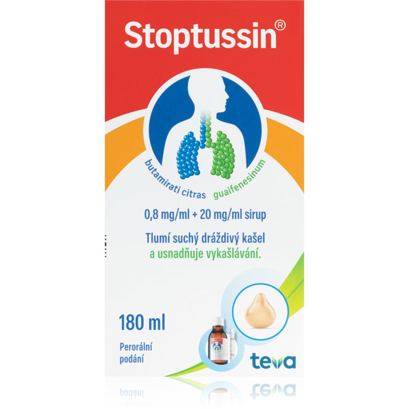 Stoptussin Stoptussin 0,8mg/ml+20mg/ml sirup na suchý dráždivý kašeľ 180 ml kúpite na Notino.sk