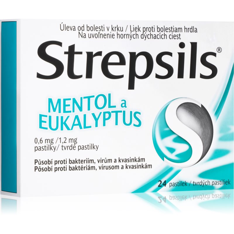 Strepsils Mentol a Eukalyptus 0,6mg/1,2mg pastilky pri zápale v krku a ústnej dutine 24 ks kúpite na Notino.sk