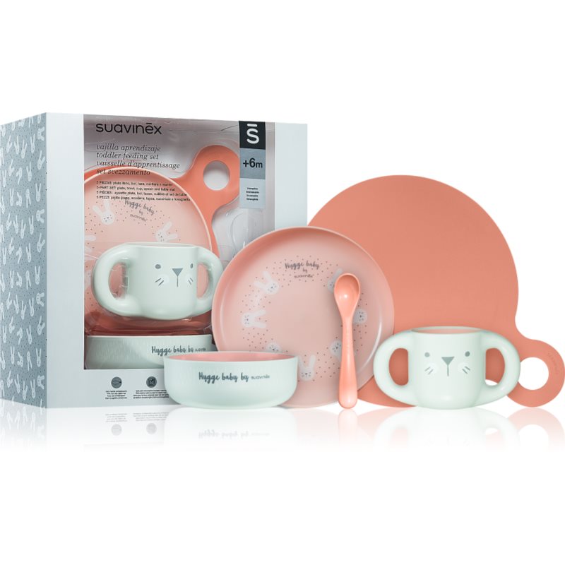 Suavinex Hygge Toddler Feeding Set etetőszett gyermekeknek 6 m+ Pink 5 db