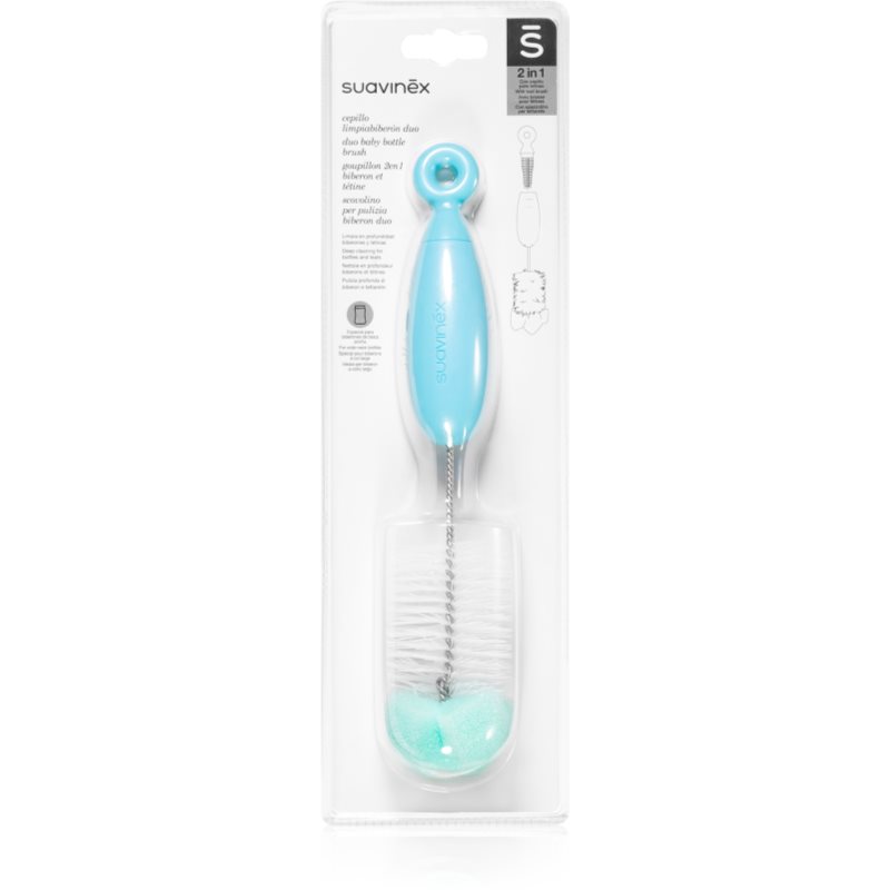 E-shop Suavinex Duo Baby Bottle Brush kartáč na čištění Turquoise 1 ks