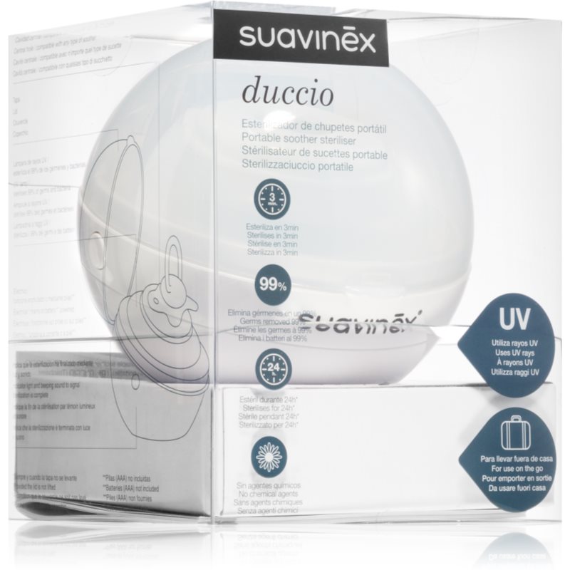 Suavinex Portable Soother Steriliser UV-sterilizator White 1 kos