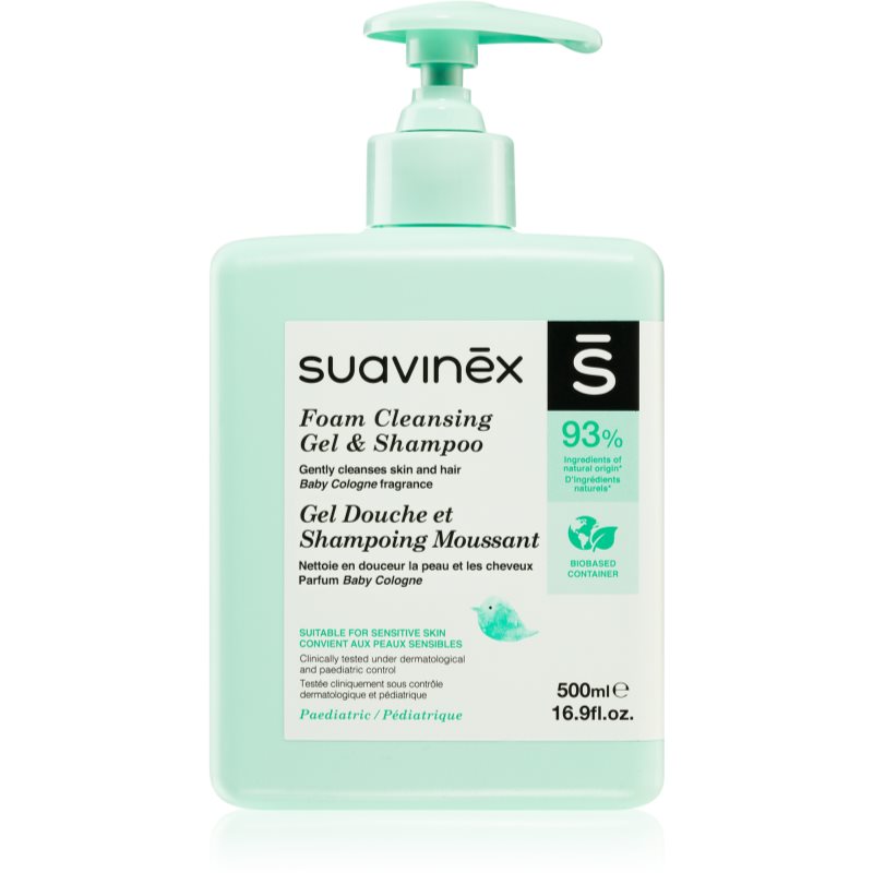 Suavinex Syndet Foaming Gel-Shampoo penový šampón pre deti od narodenia Baby Cologne 500 ml