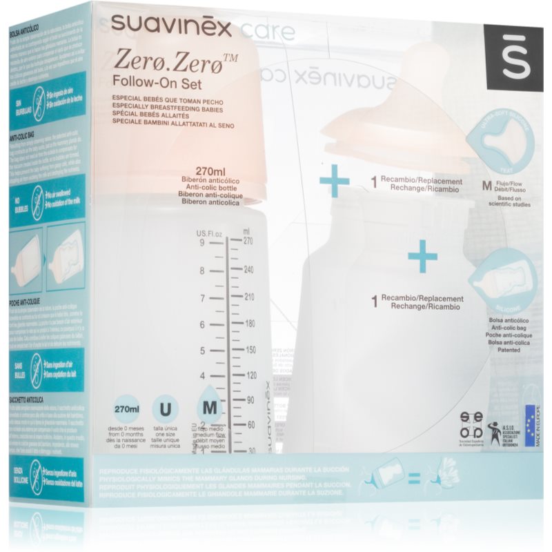 Suavinex Zero Zero Follow-On Set подаръчен комплект M Medium Flow 3 m (за бебета)