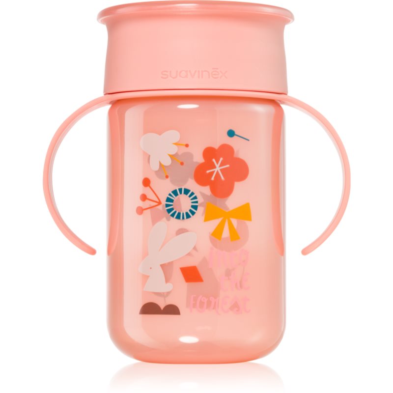 Suavinex Forest 360deg training cup with handles 12 m+ Pink 340 ml
