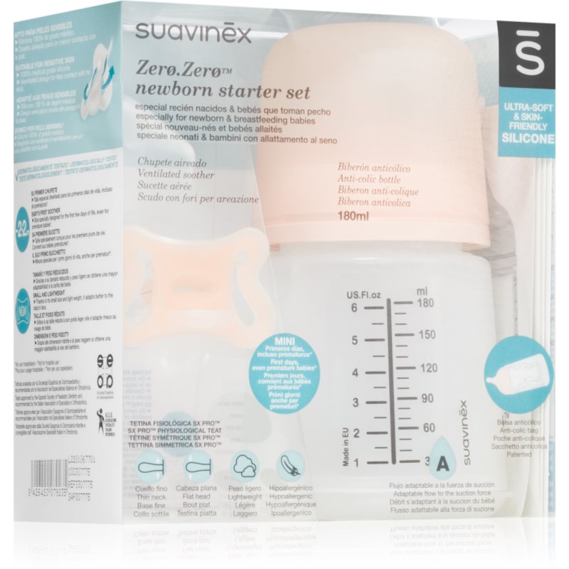 Suavinex Zero Zero Newborn Starter Set darilni set (za otroke od rojstva)