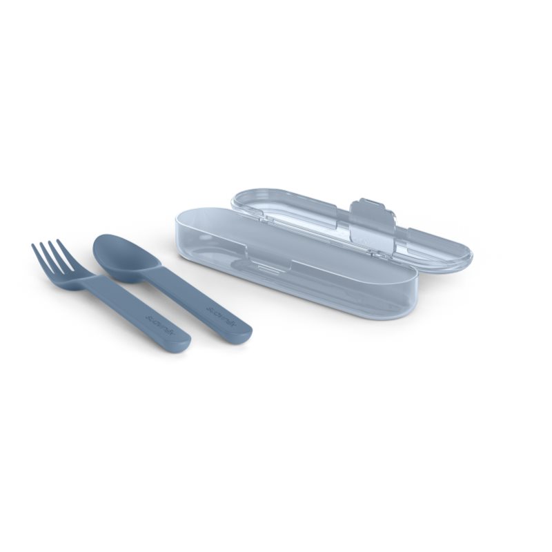 Suavinex Go Natural Cutlery Set pribor 12 m+ Blue 3 kos