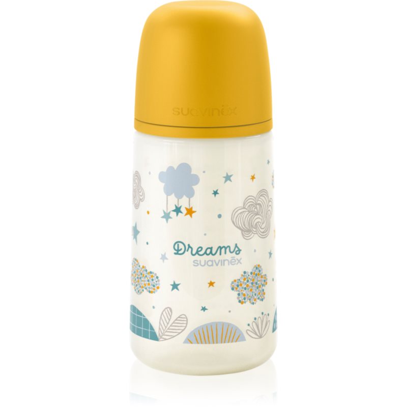 Suavinex Dreams SX Pro Anatomical M kojenecká láhev 3 m+ Medium Flow - Yellow 270 ml