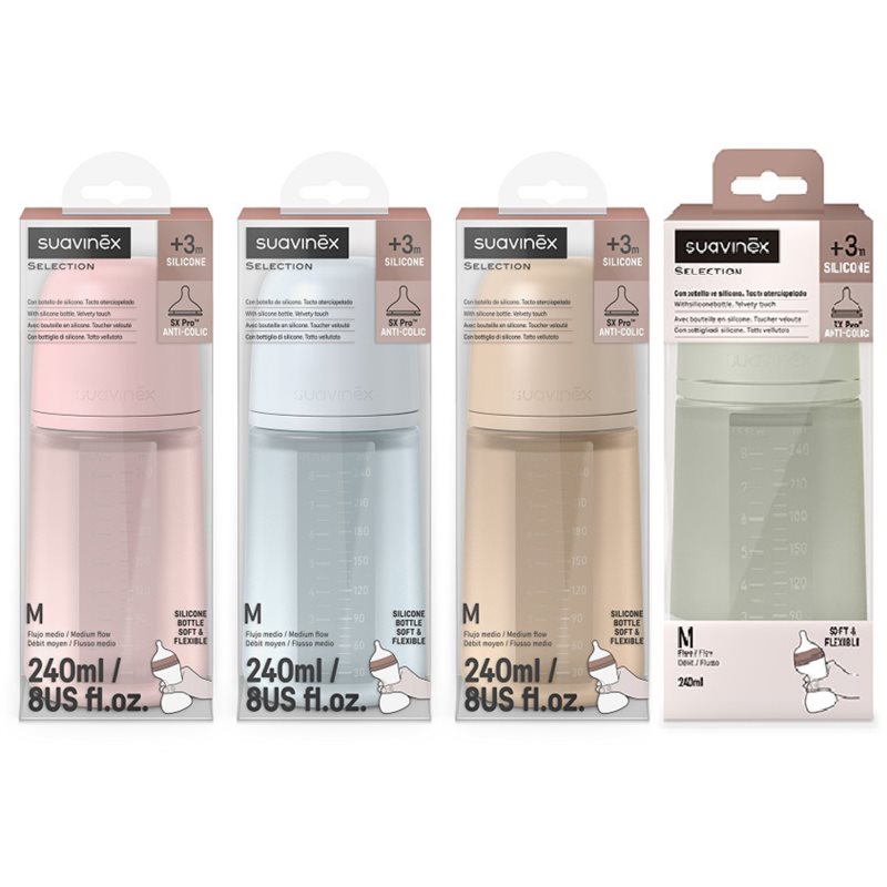 Suavinex Colour Essence SX Pro dojčenská fľaša Pink 240 ml (obrázok 5)