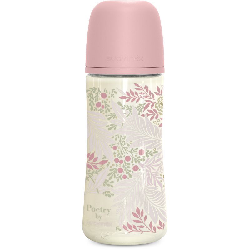 Suavinex Poetry SX Pro Physiological L kojenecká láhev 6 m+ Dense Flow - Pink 360 ml