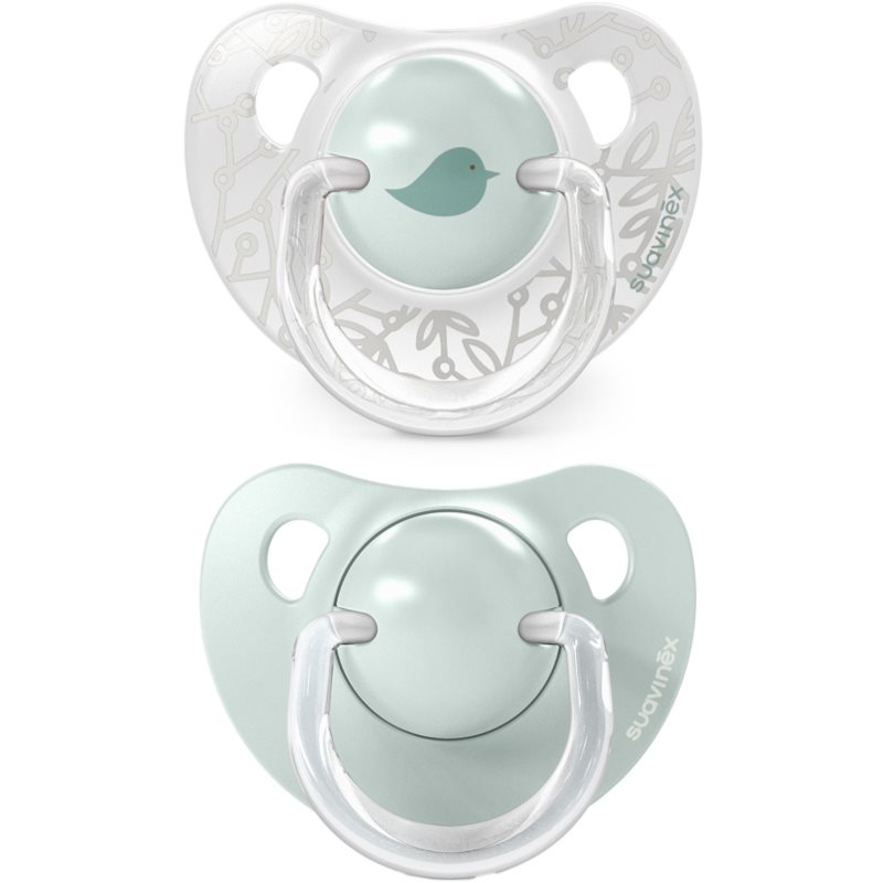Suavinex Birdies Anatomical Silicone 0-6m dummy Green 2 pc