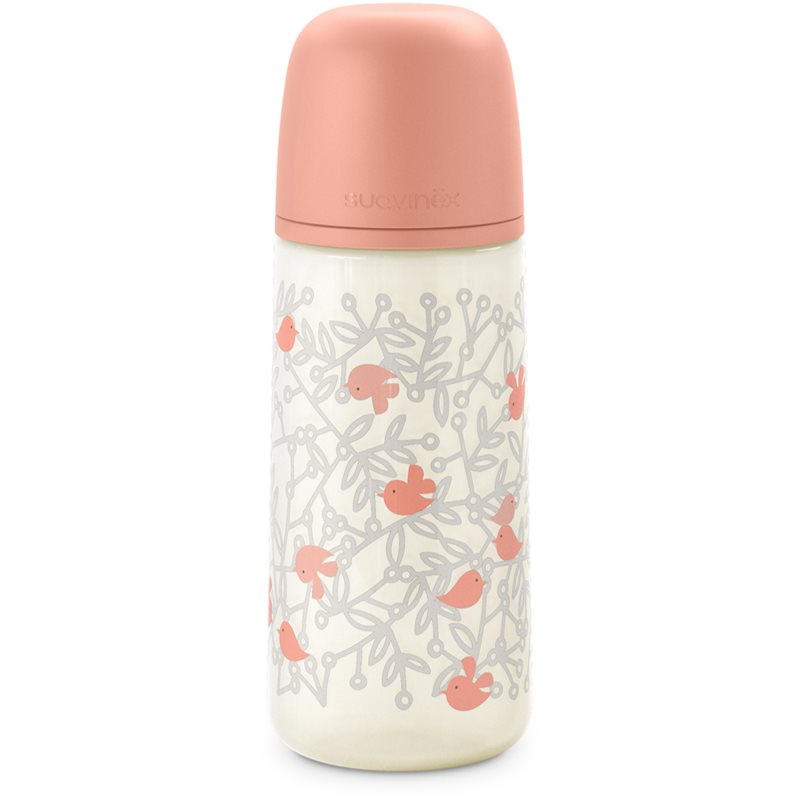 Suavinex Birdies Anticolic Baby Bottle dojčenská fľaša Pink 360 ml