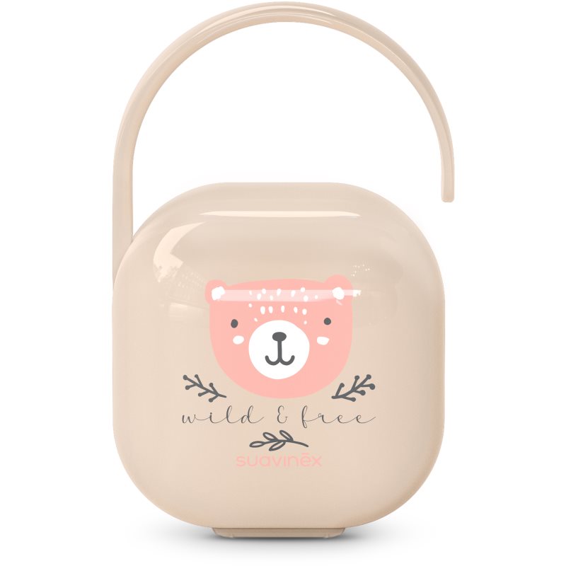 Suavinex Wild & Free Soother Holder Schnullerbox Pink 1 St.