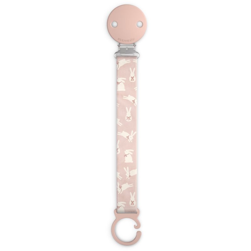 Suavinex Wonderland Soother Clip držalo za dudo Pink Bunny 1 kos