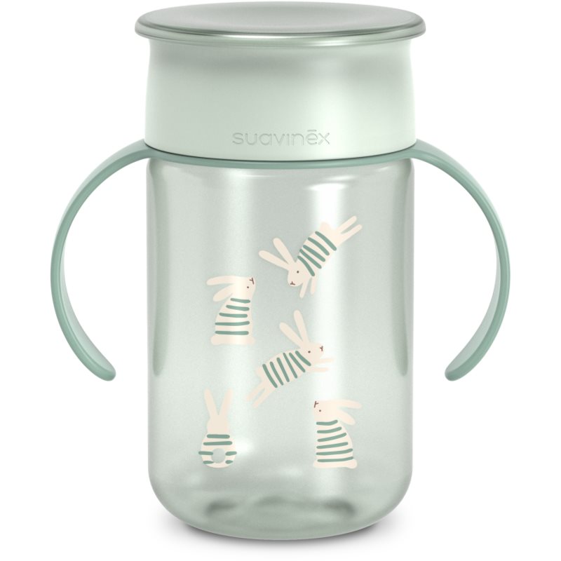 Suavinex Wonderland 360° Trainer Cup tréninkový hrnek s držadly 12 m+ Green 340 ml
