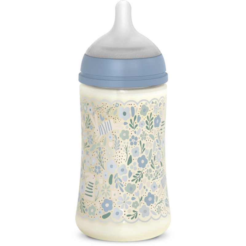 Suavinex Wonderland SX Pro Physiological Anti-Colic dojčenská fľaša M Medium Flow 3 m+ Blue Flower 270 ml