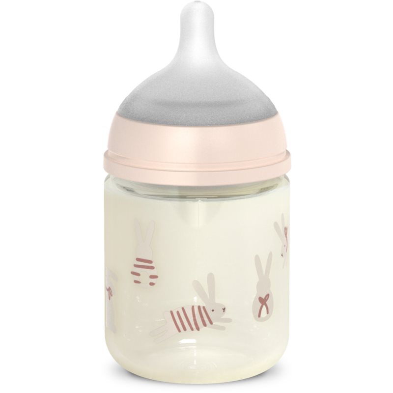 Suavinex Wonderland SX Pro Physiological Anti-Colic Glass sklenená dojčenská fľaša SX PRO +0 SF Pink Bunny 120 ml