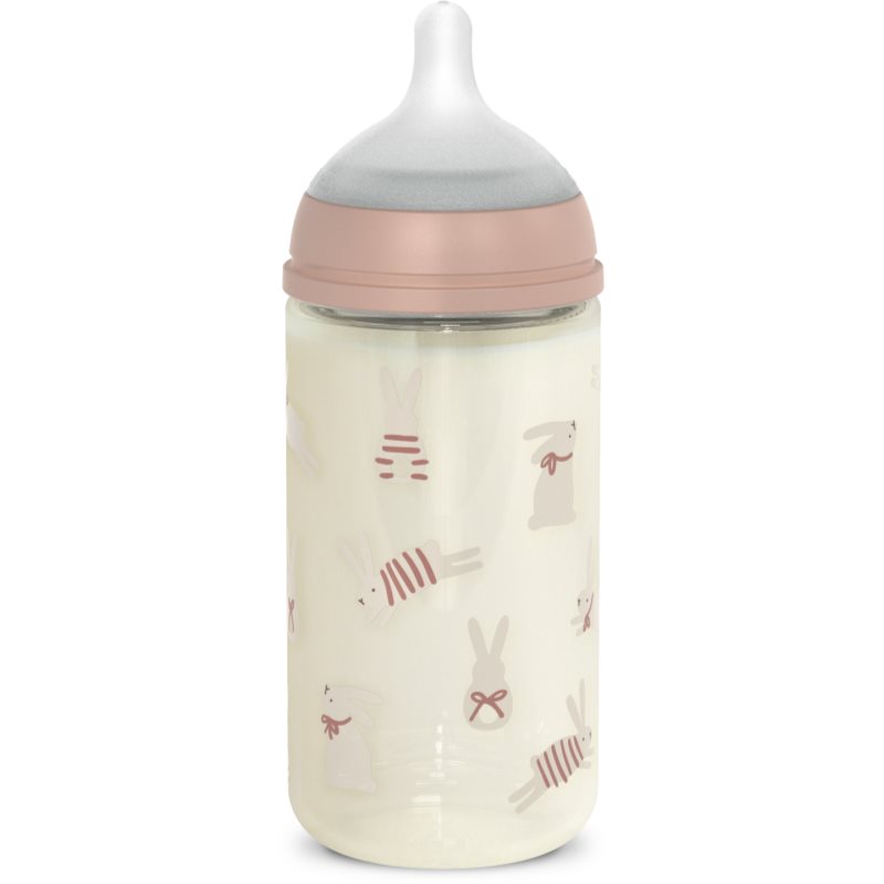 Suavinex Wonderland SX PRO +3 MF dětská láhev Pink Rabbit 240 ml