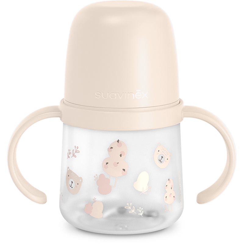 Suavinex Wild & Free Bottle With Soft Spout steklenička z ročaji Pink 150 ml