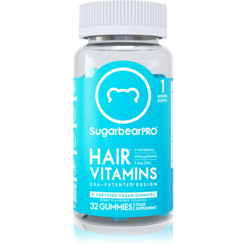 SugarbearPRO® Hair Vitamins gumoví medvídci pro zpevnění pokožky a krásné vlasy příchuť Berry 138 g