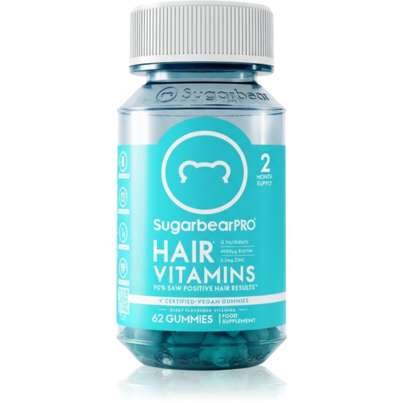 SugarbearPRO® Hair Vitamins gumoví medvídci pro zpevnění pokožky a krásné vlasy příchuť Berry 186 g
