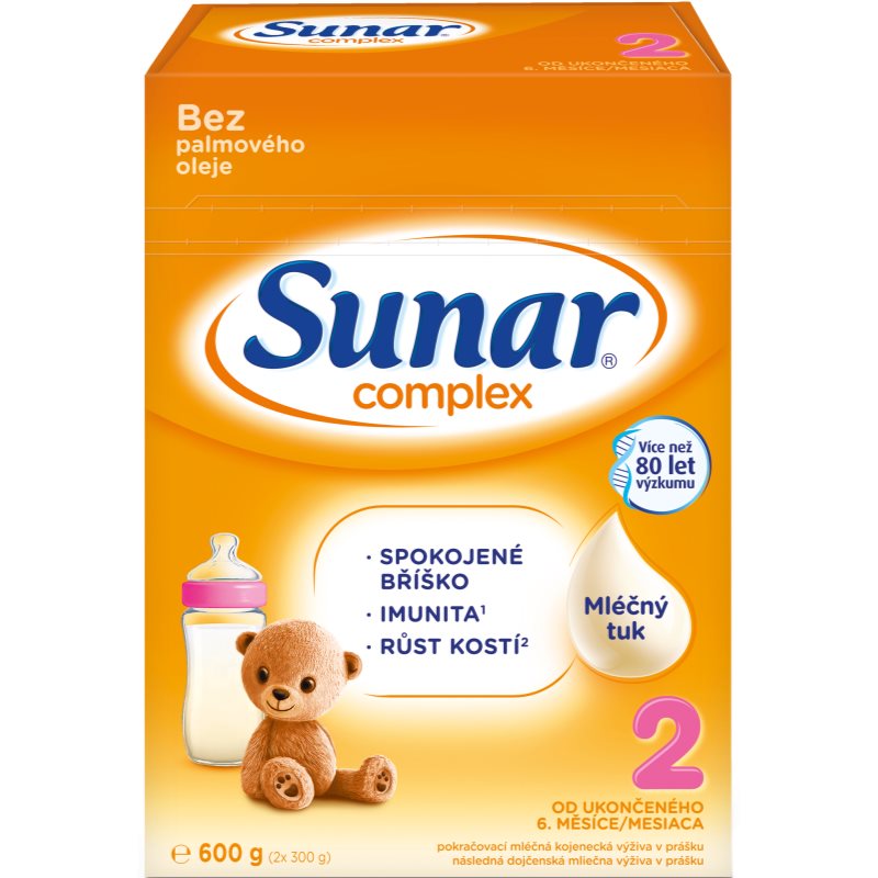 Sunar Complex 2 pokračovací kojenecké mléko 600 g