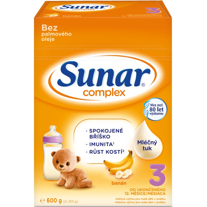 Sunar Complex 3 banán batolecí mléko 600 g