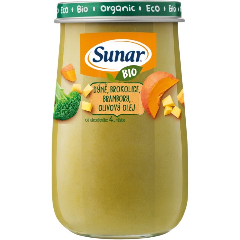 Sunar BIO dýně, brokolice, brambory, olivový olej dětský příkrm 190 g