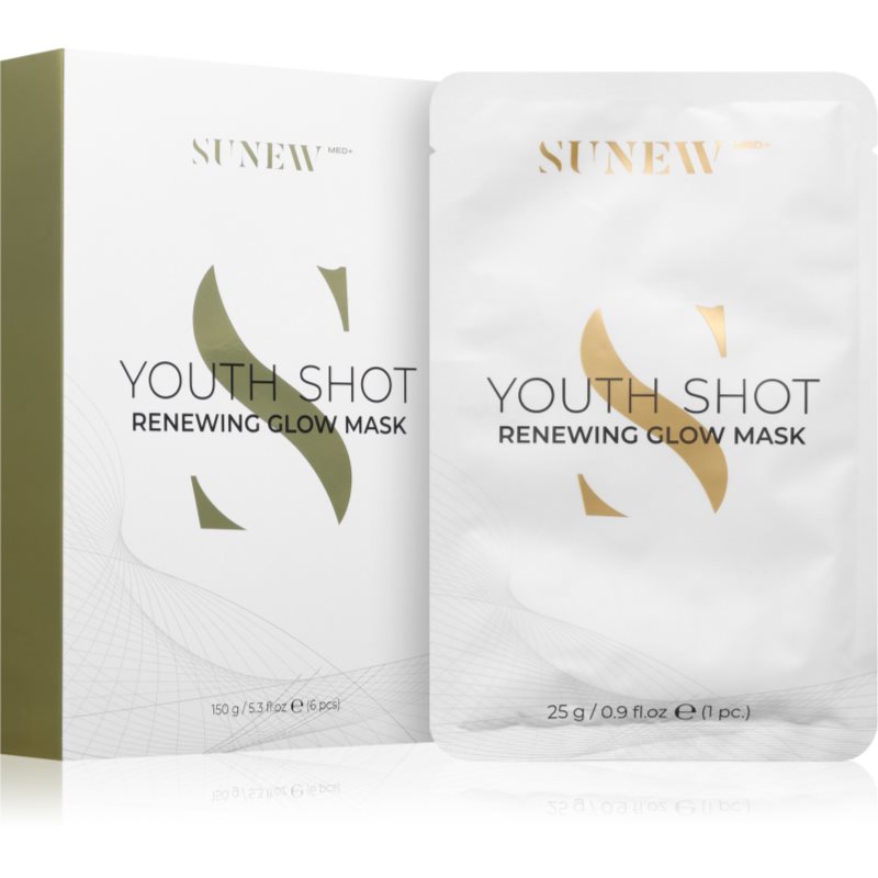  Sunewmed+ Youth Shot Regenerating Glow Face Sheet Mask Maschera In Tessuto Per La Rigenerazione Della Pelle 6 Pz 