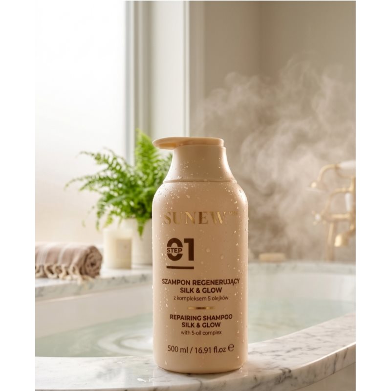 SUNEWMED+ Silk & Glow Repairing Shampoo hĺbkovo regeneračný šampón 500 ml (obrázok 3)