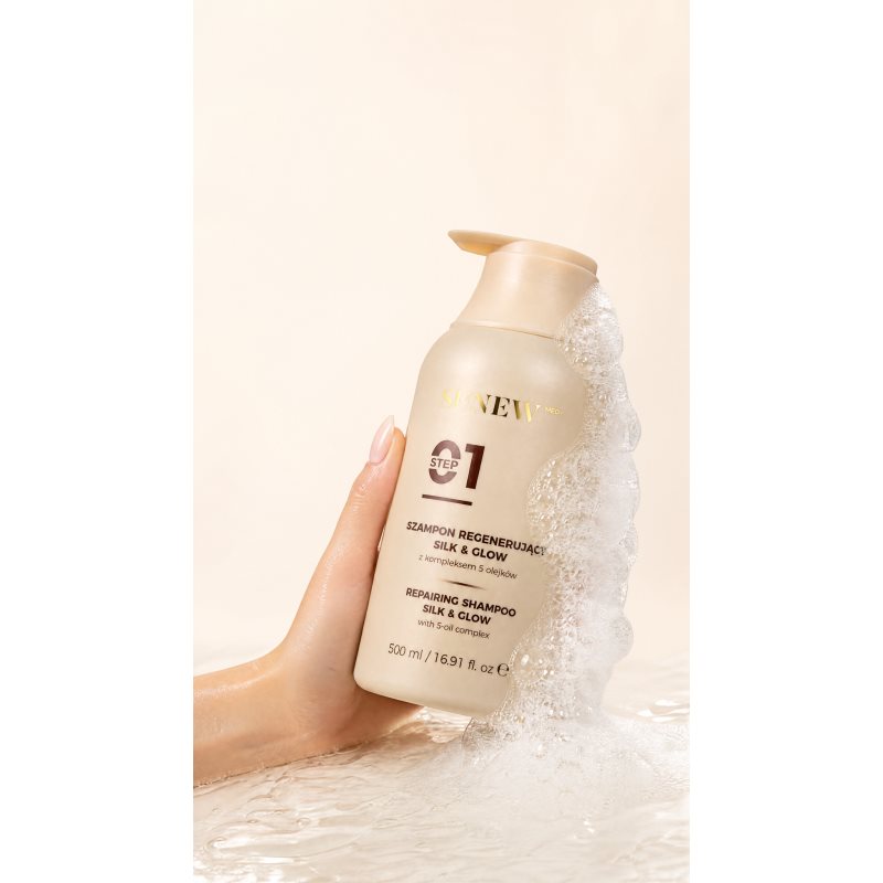 SUNEWMED+ Silk & Glow Repairing Shampoo hĺbkovo regeneračný šampón 500 ml (obrázok 6)